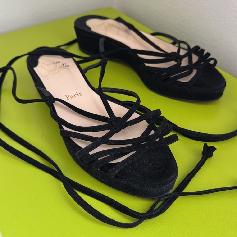 Christian Louboutin suede strappy flats size 39 - Picture 4 of 13